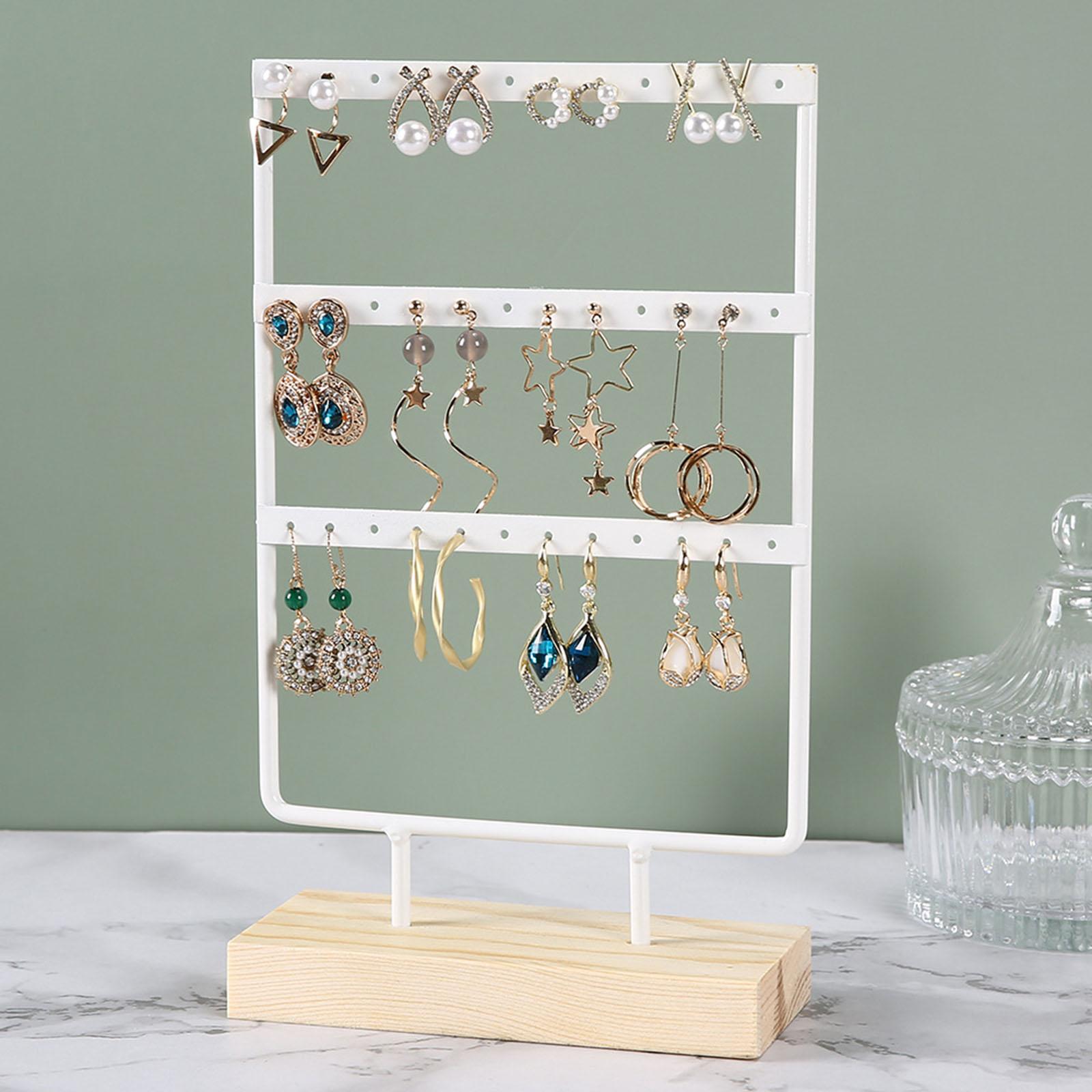 Tabletop Jewelry Earring Holder Organizer ,36 Holes for Storing Dangle  Earrings Stud Bedroom Home ,10x5.9x2inch